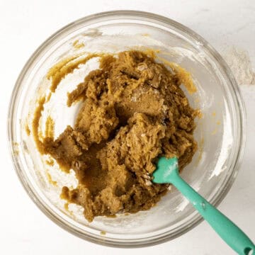 Cookie dough combined in a bowl.