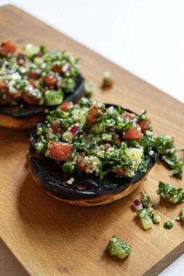 Tabbouleh on a toasted bun.
