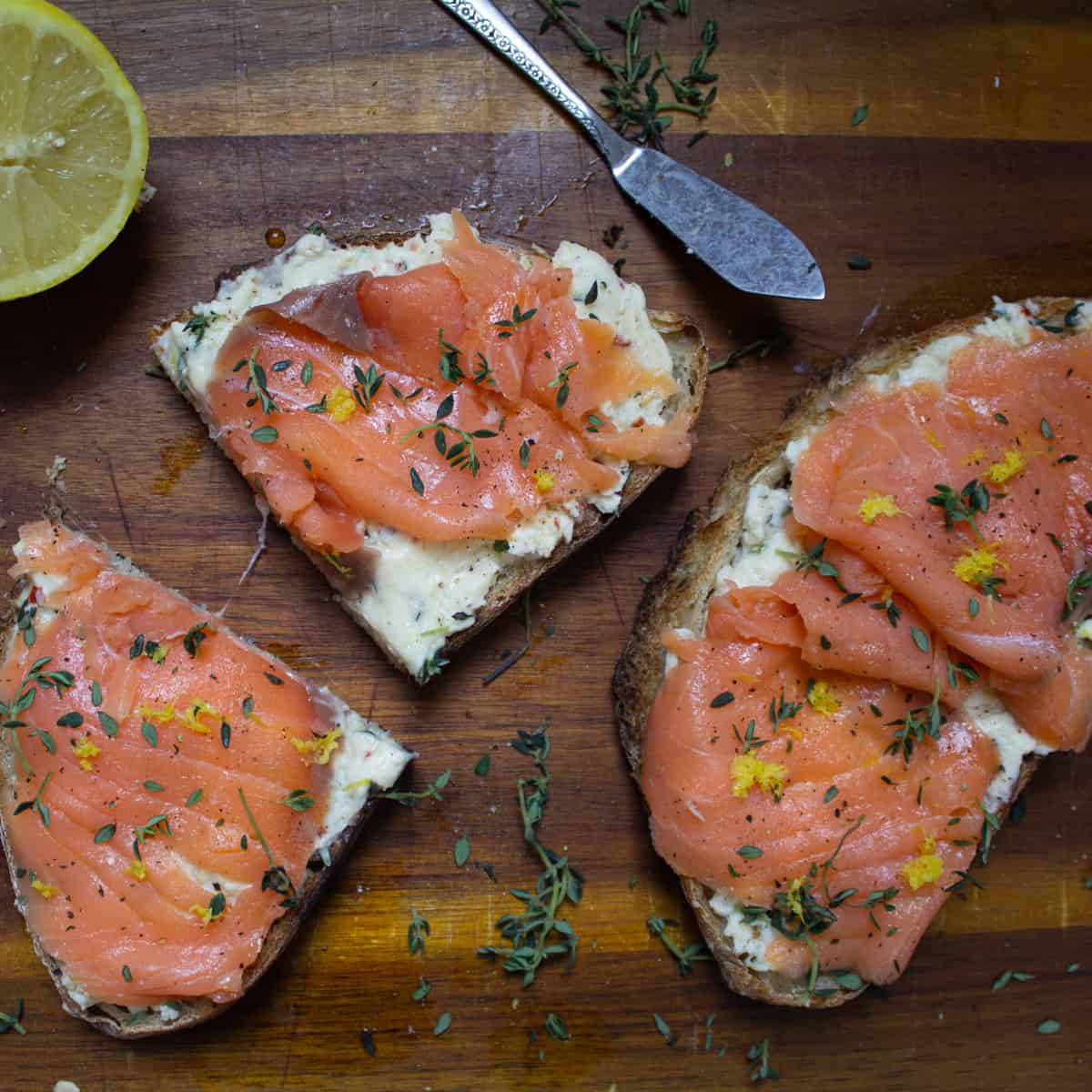 mascarpone lox toast