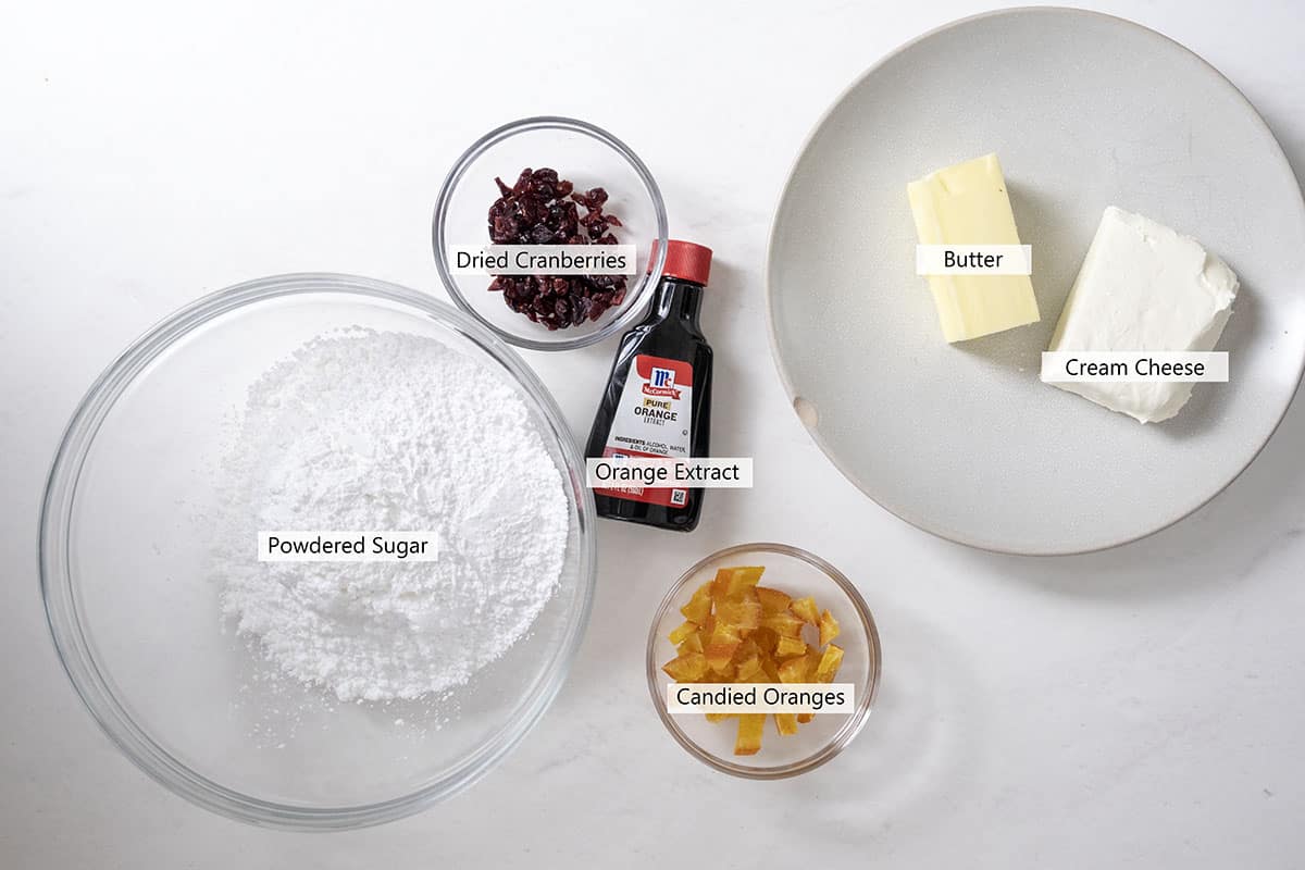 Ingredients for the frosting.