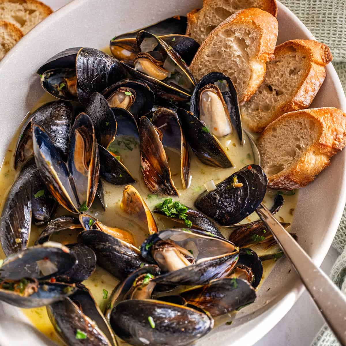Steamed Mussels in White Wine