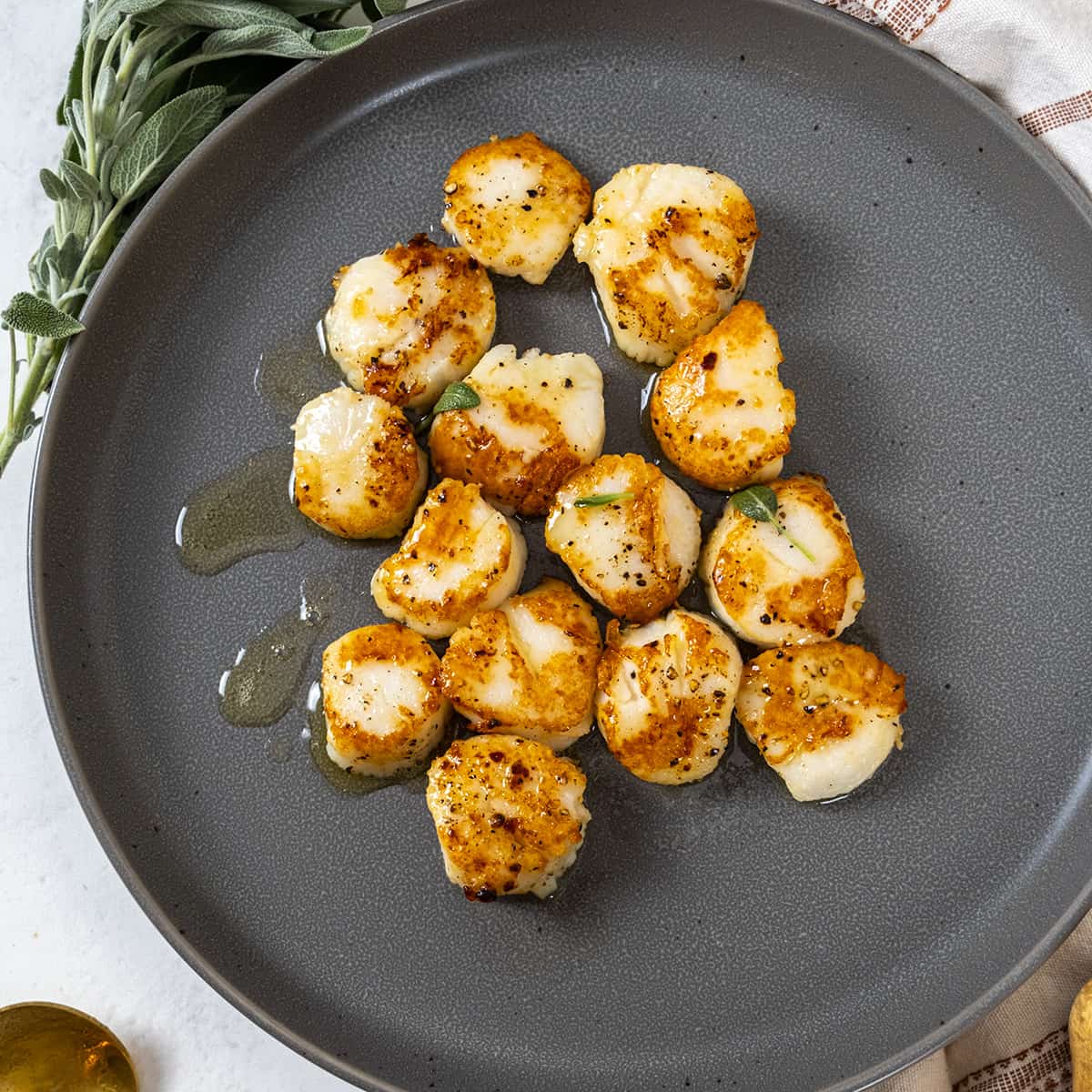 Garlic Sage Seared Scallops