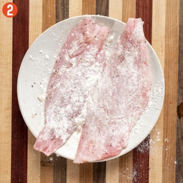 Snapper coated in flour.