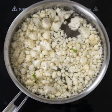 boiling cauliflower.