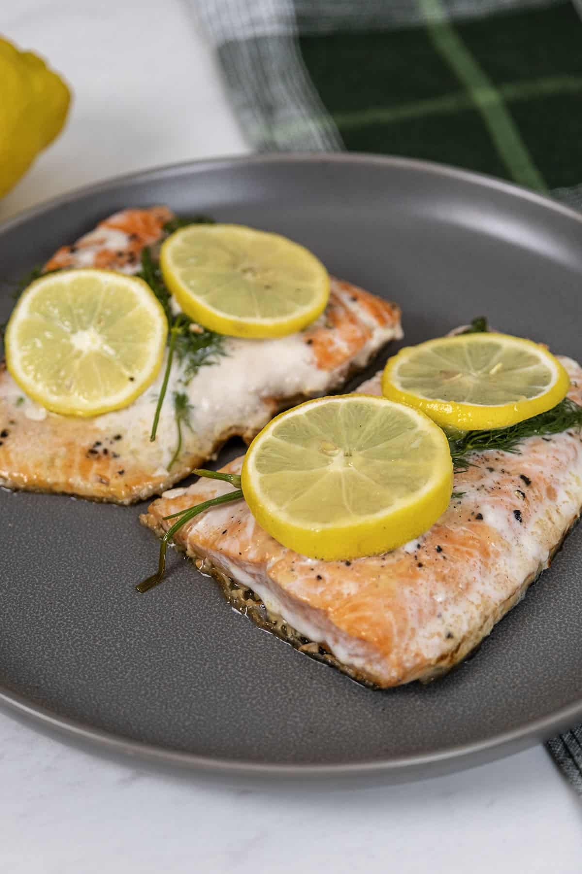 cast iron lemon dill salmon