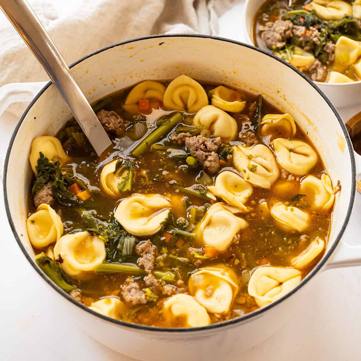 Broccoli Rabe and Tortellini Soup