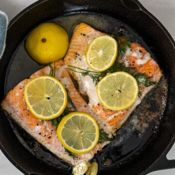 salmon basted in butter and baked in the oven