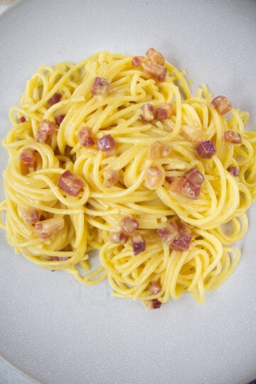 Carbonara with silky smooth sauce.