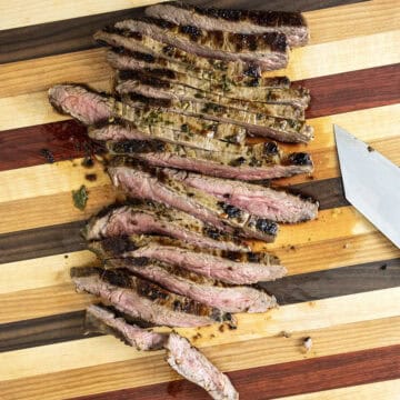 Sliced flank steak.