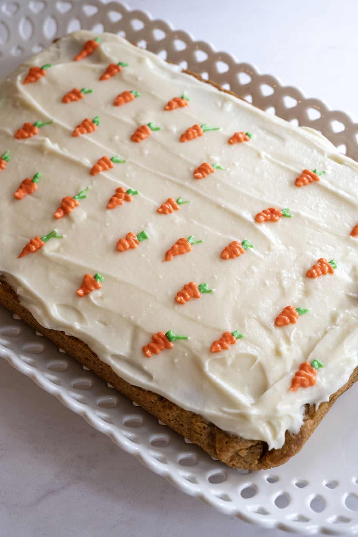carrots painted onto the blondies