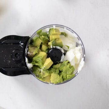 yogurt and avocado in the food processor.