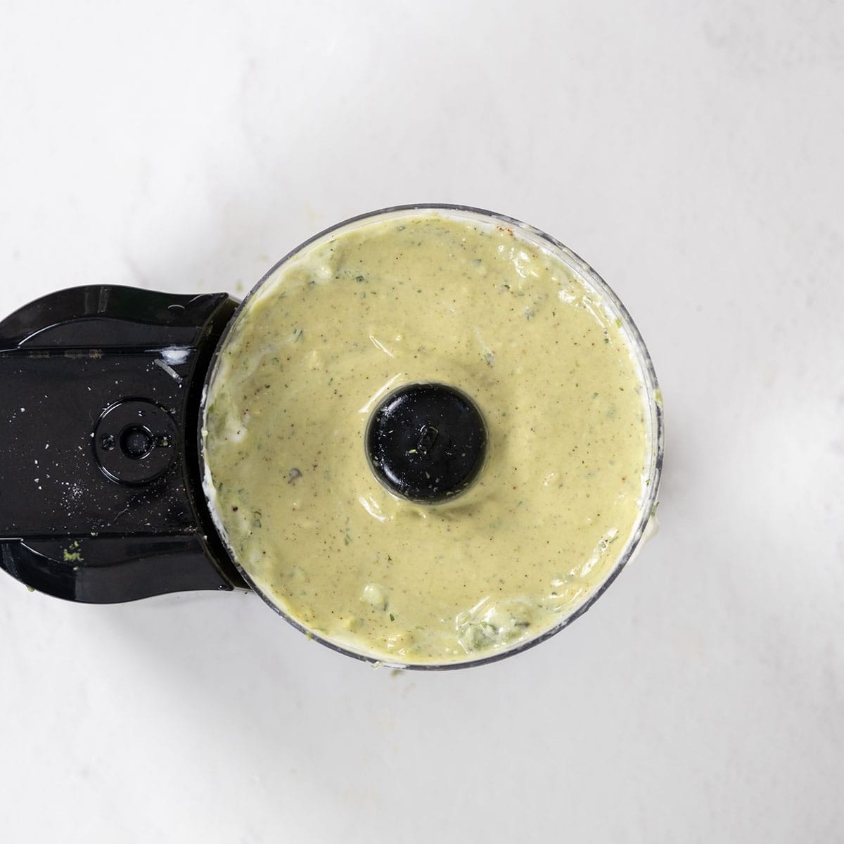 crema processed in the food processor.