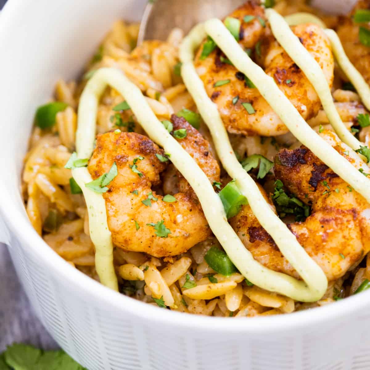 Cast Iron Shrimp and Creamy Cilantro Lime Orzo