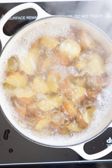 potatoes in rolling boil
