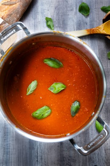 Sunday sauce in a pot.