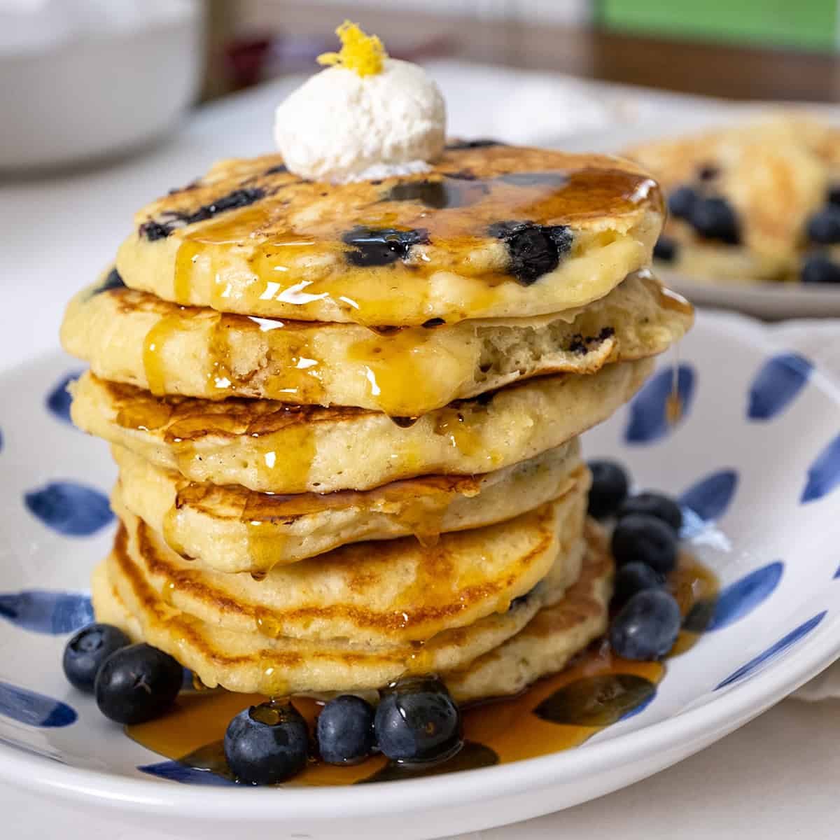 Lemon Ricotta Blueberry Pancakes