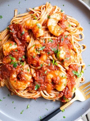 fra diavolo sauce with shrimp and linguine