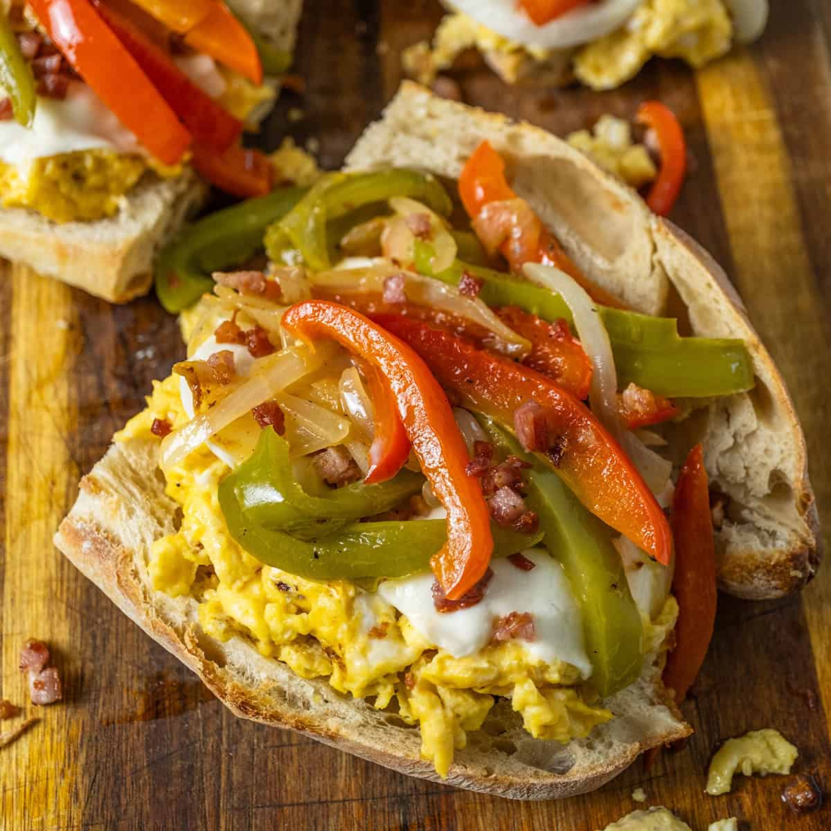 Peppers and Eggs Sandwich