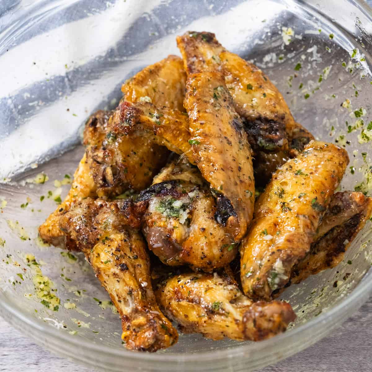 wings tossed in sauce