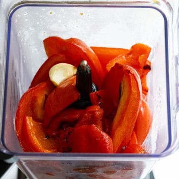 roasted red peppers in the blender
