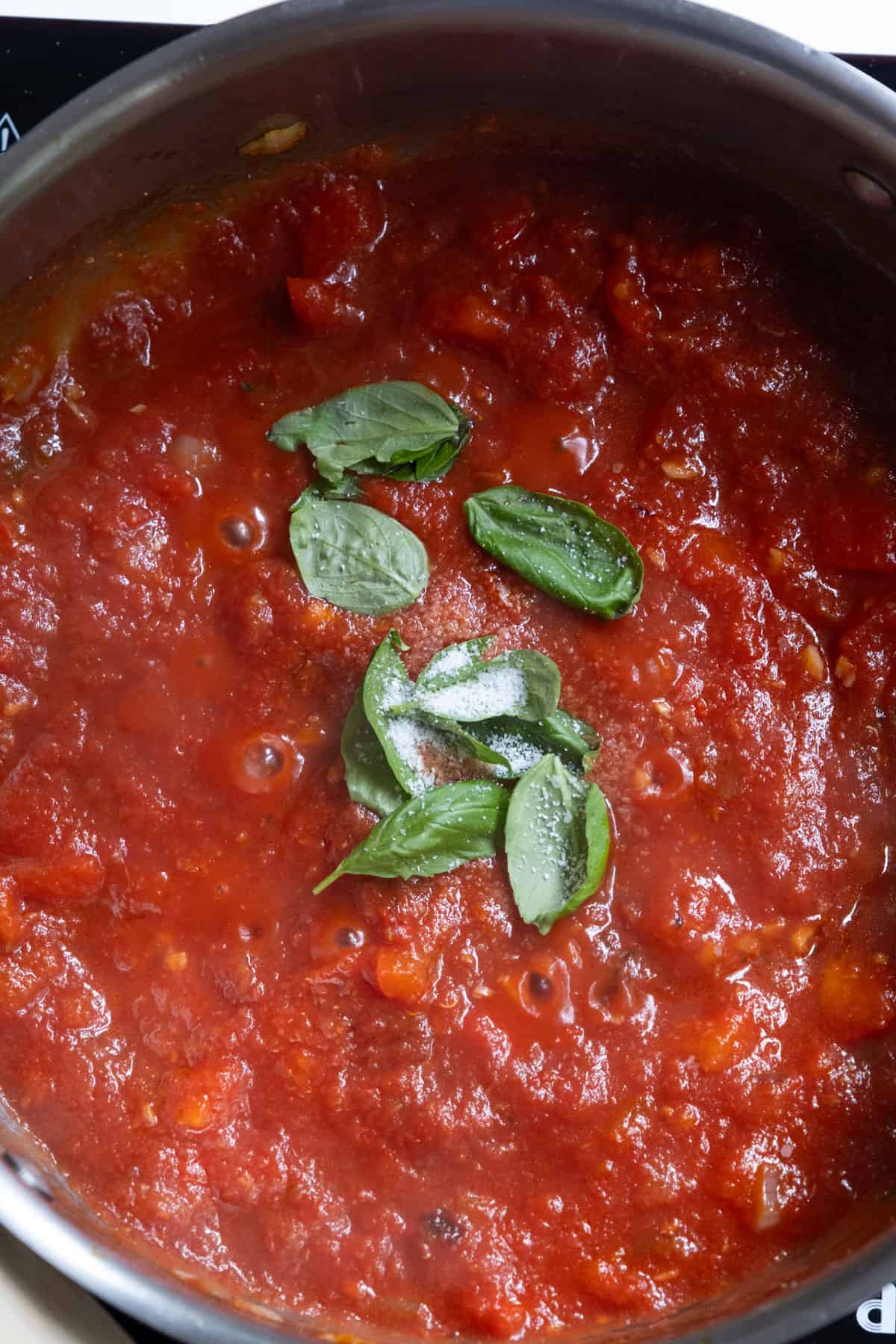 tomato base simmering