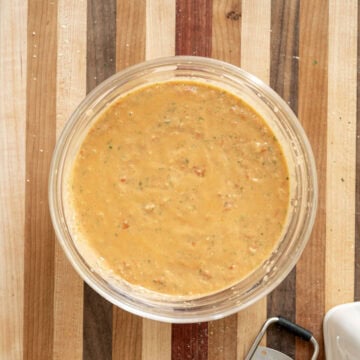 Trapanese pesto in a bowl.