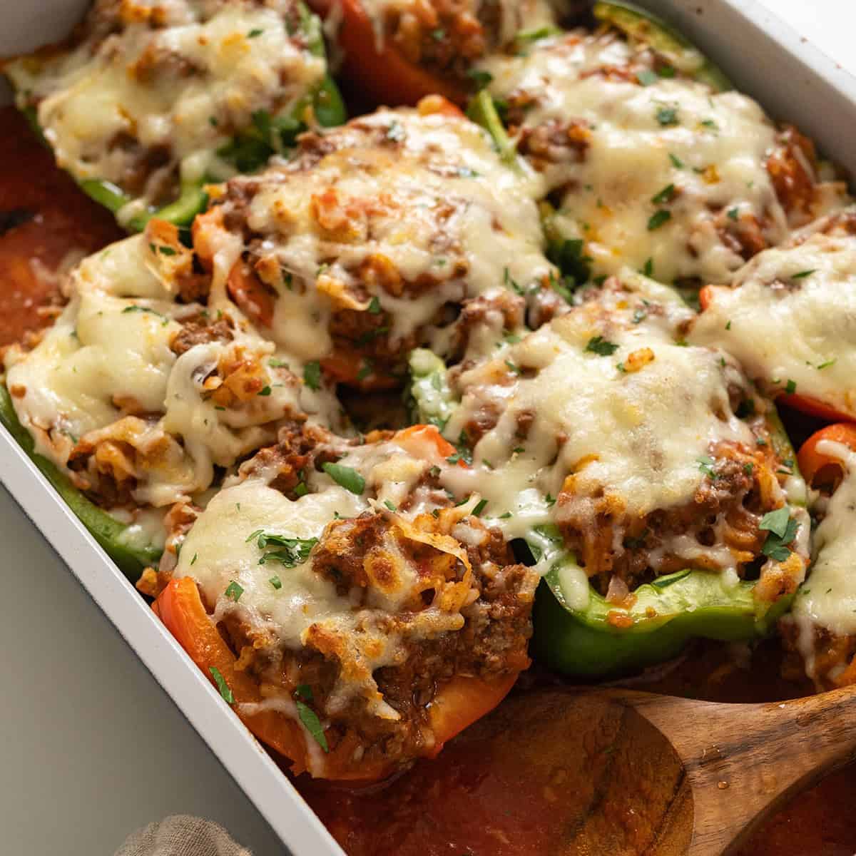 Italian Stuffed Peppers in Tomato Sauce
