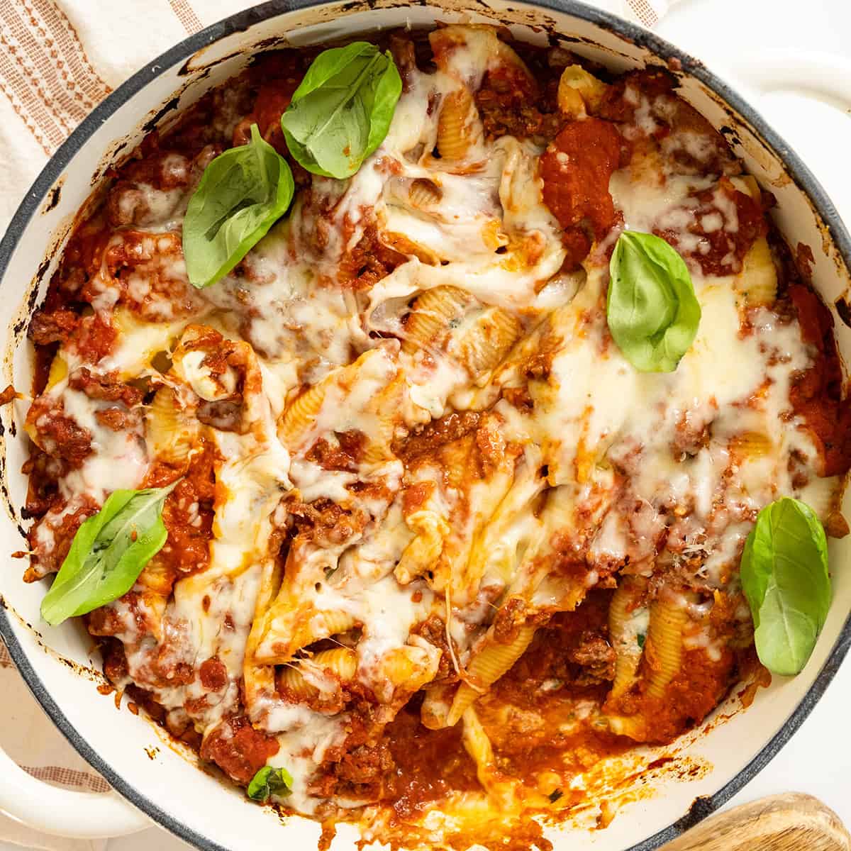 Italian Stuffed Shells with Meat Sauce and Ricotta