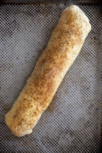 bread loaf seasoned with paprika, garlic powder, salt, pepper