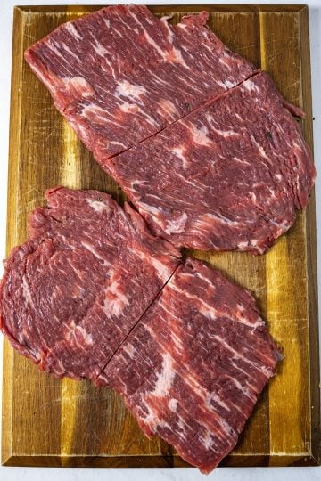 flank steaks fileted