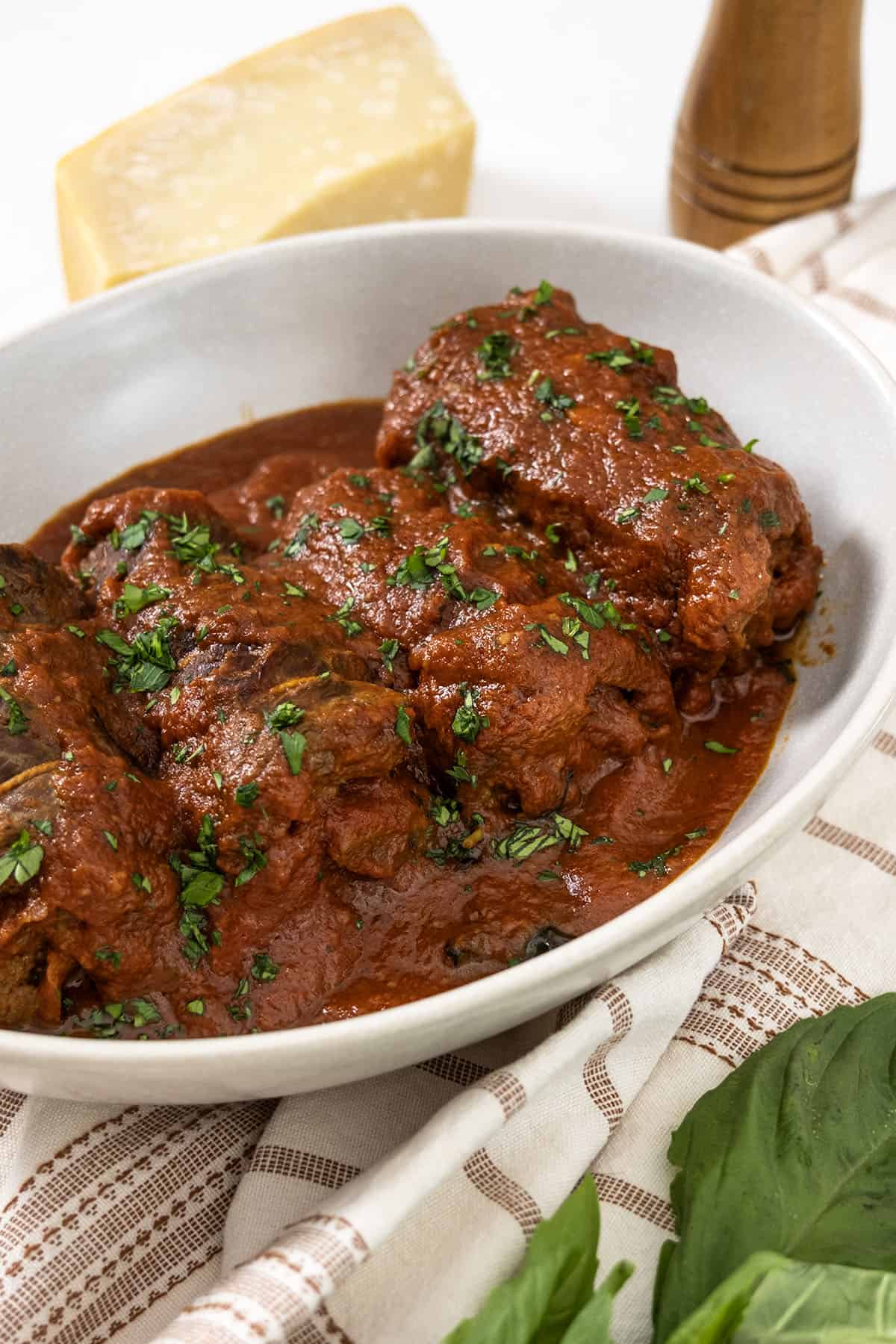 Italian braciole garnished with parsley
