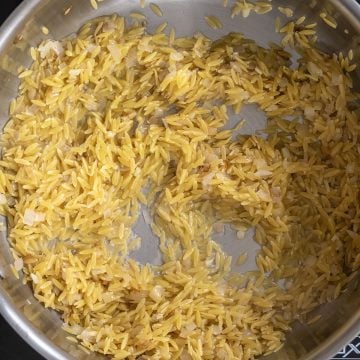 toasting orzo