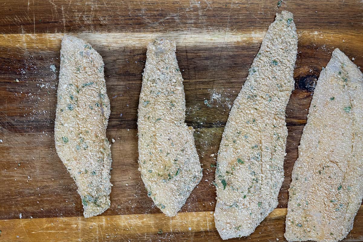 fresh flounder breaded