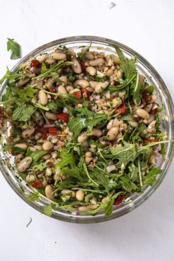 arugula added to the salad.