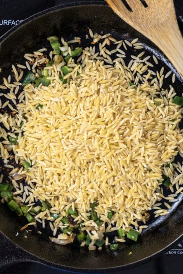 orzo added to the vegetables