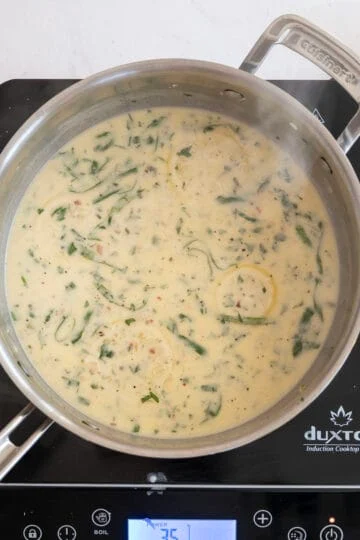 sauce on a low simmer