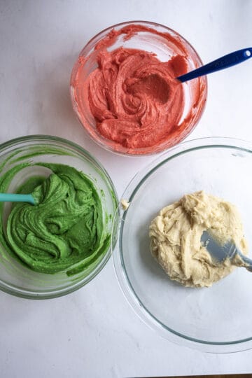 food coloring added to batter