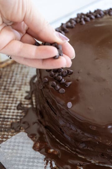 sprinkling with mini chocolate chips