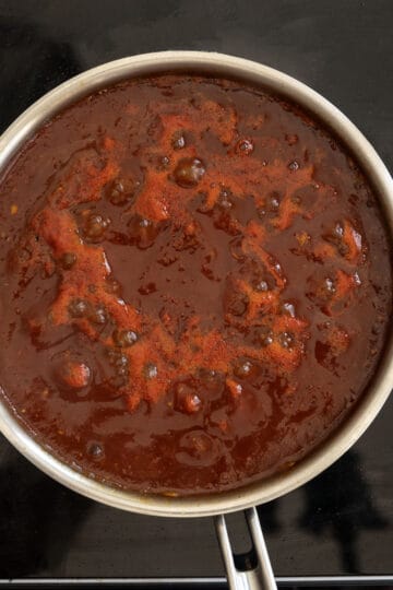 simmering bbq sauce
