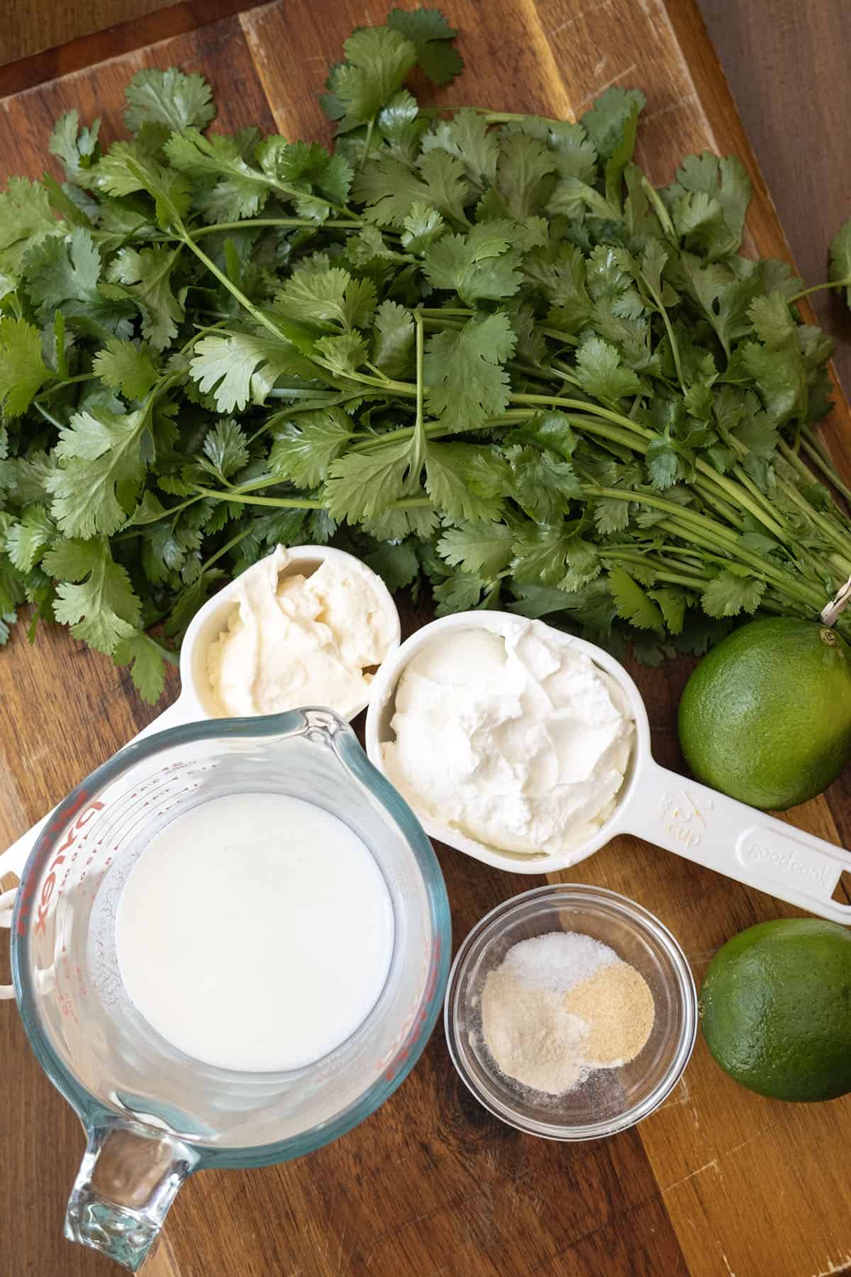 ingredients for cilantro lime ranch