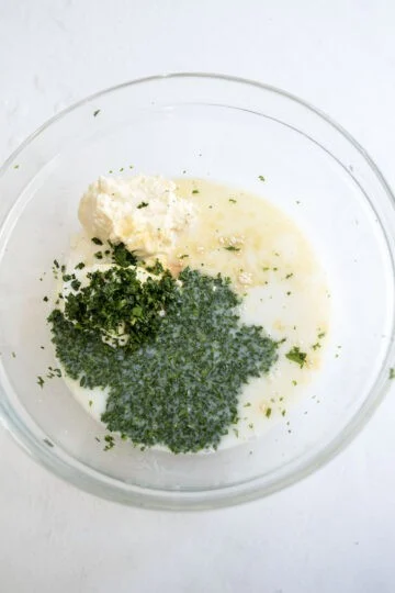 ingredients for cilantro lime ranch combined