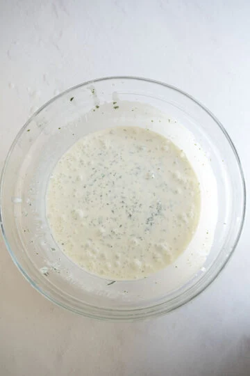 cilantro lime ranch ingredients combined