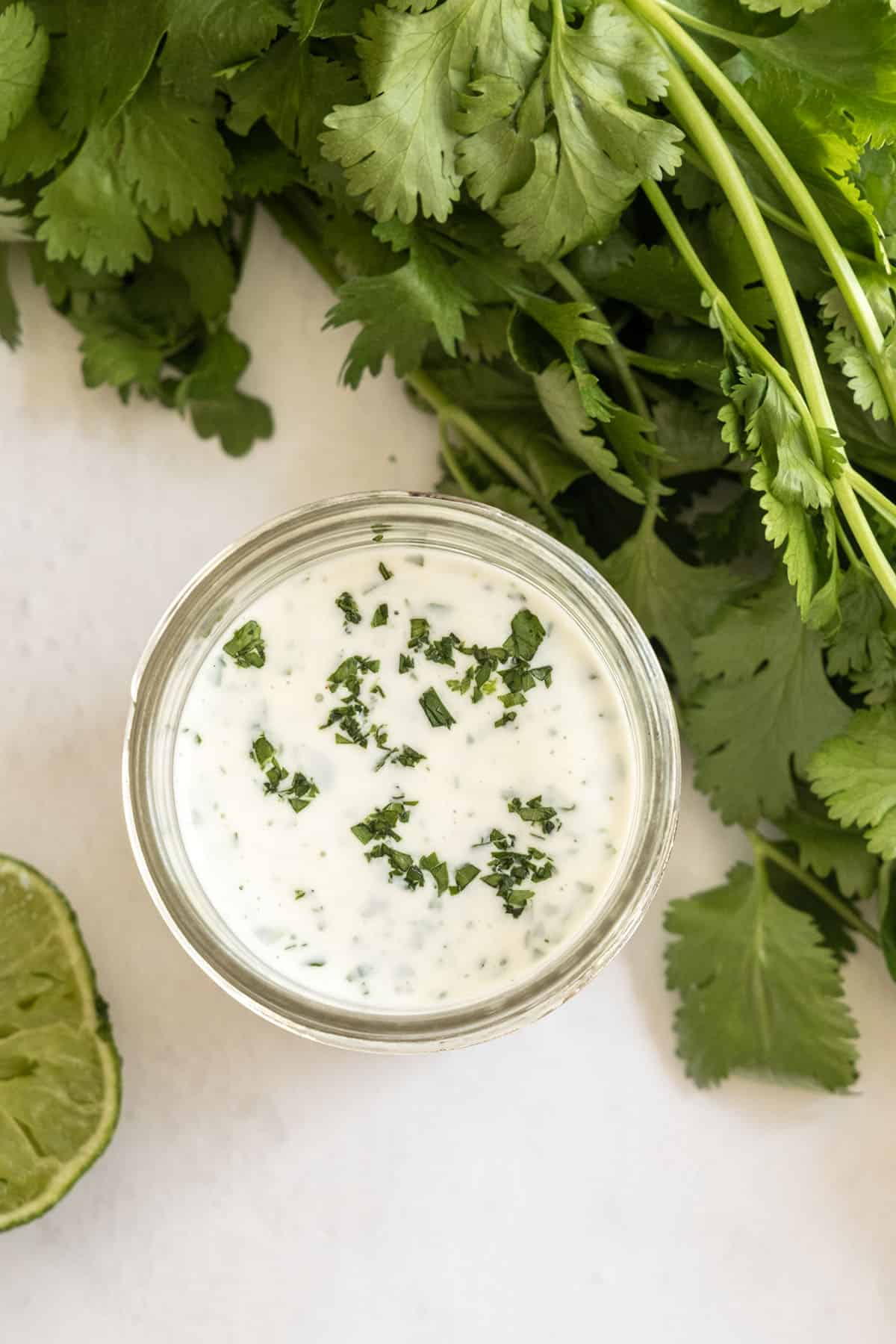 cilantro lime ranch in a mason jar