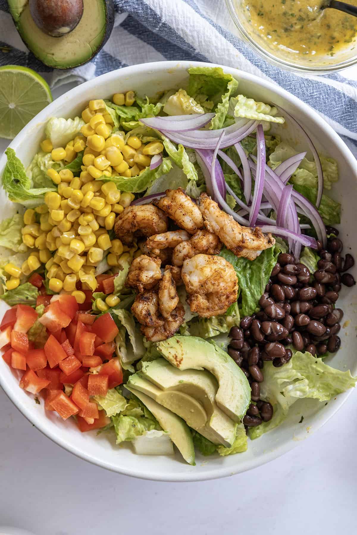 grilled shrimp salad with mango dressing