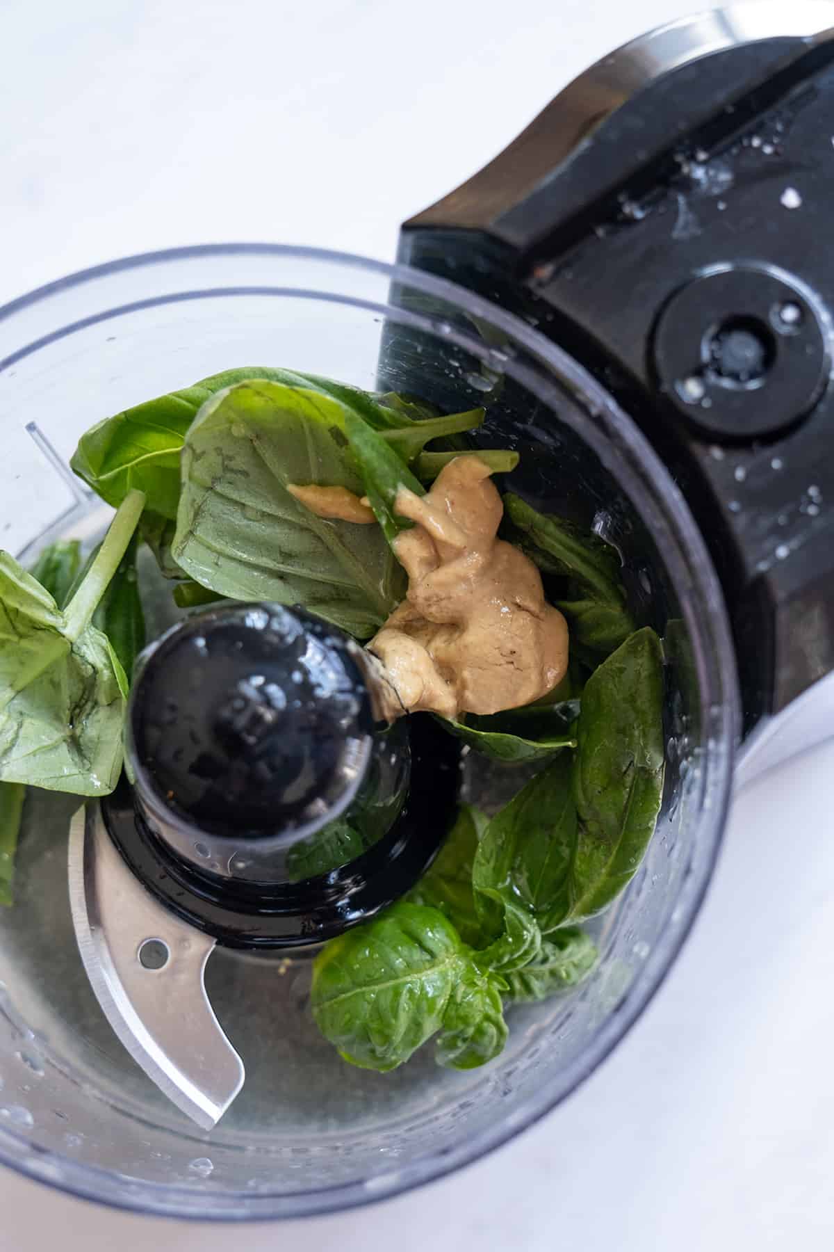 lemon basil vinaigrette in food processor