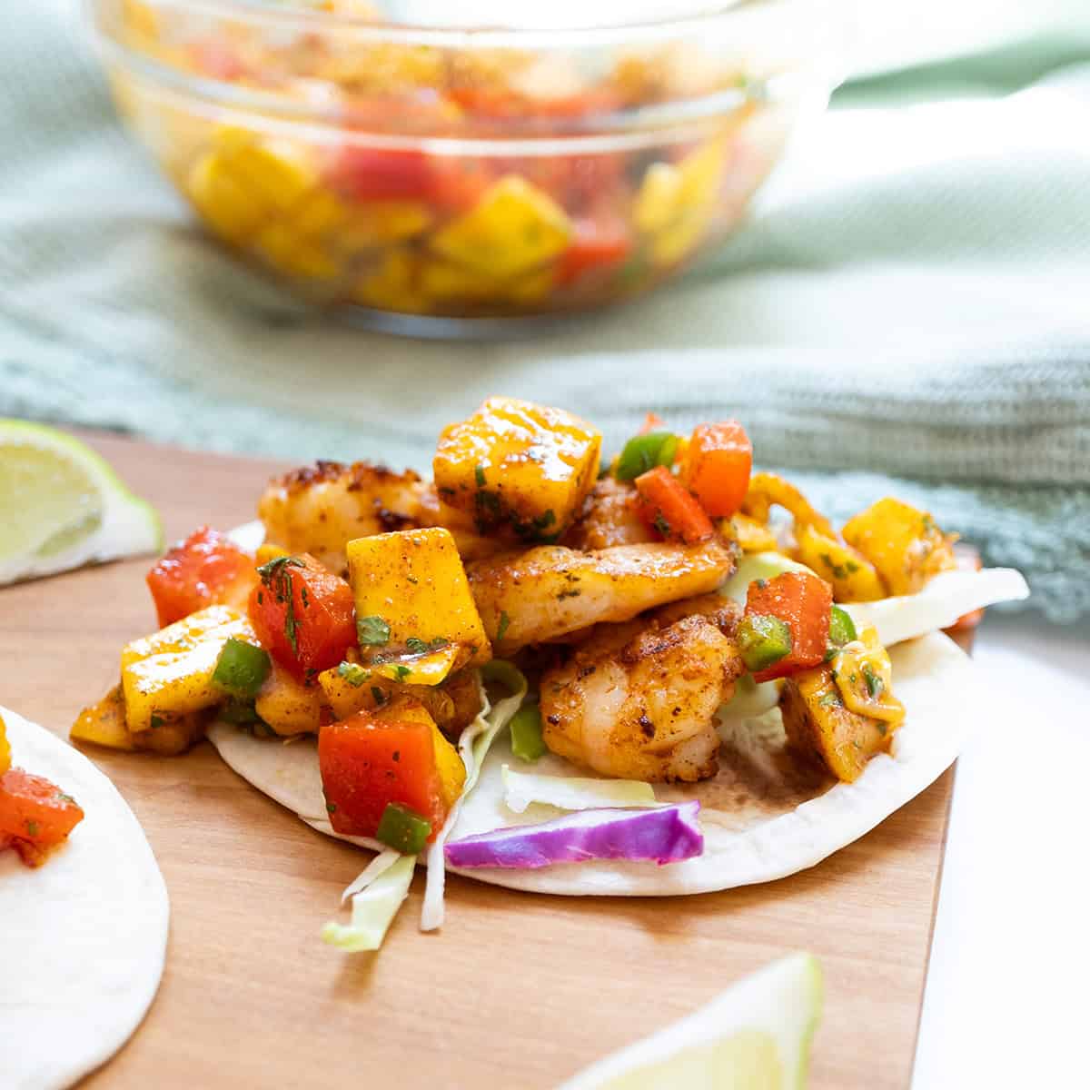 Shrimp Tacos with Mango Lime Salsa