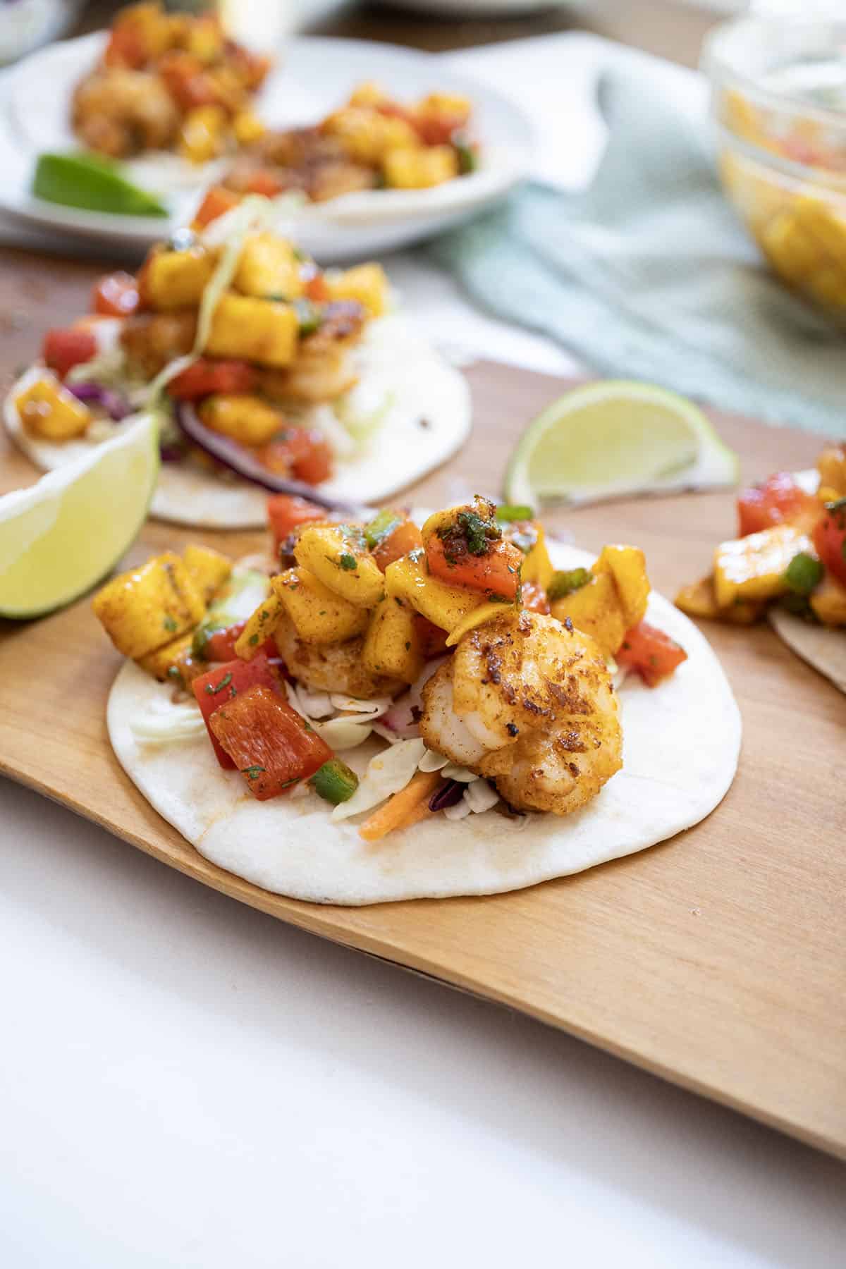 Shrimp Tacos with mango salsa