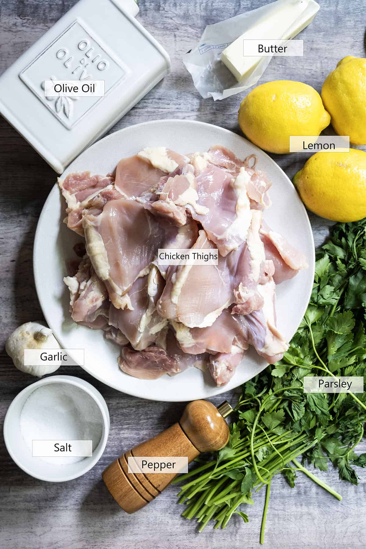 ingredients for lemon pepper chicken