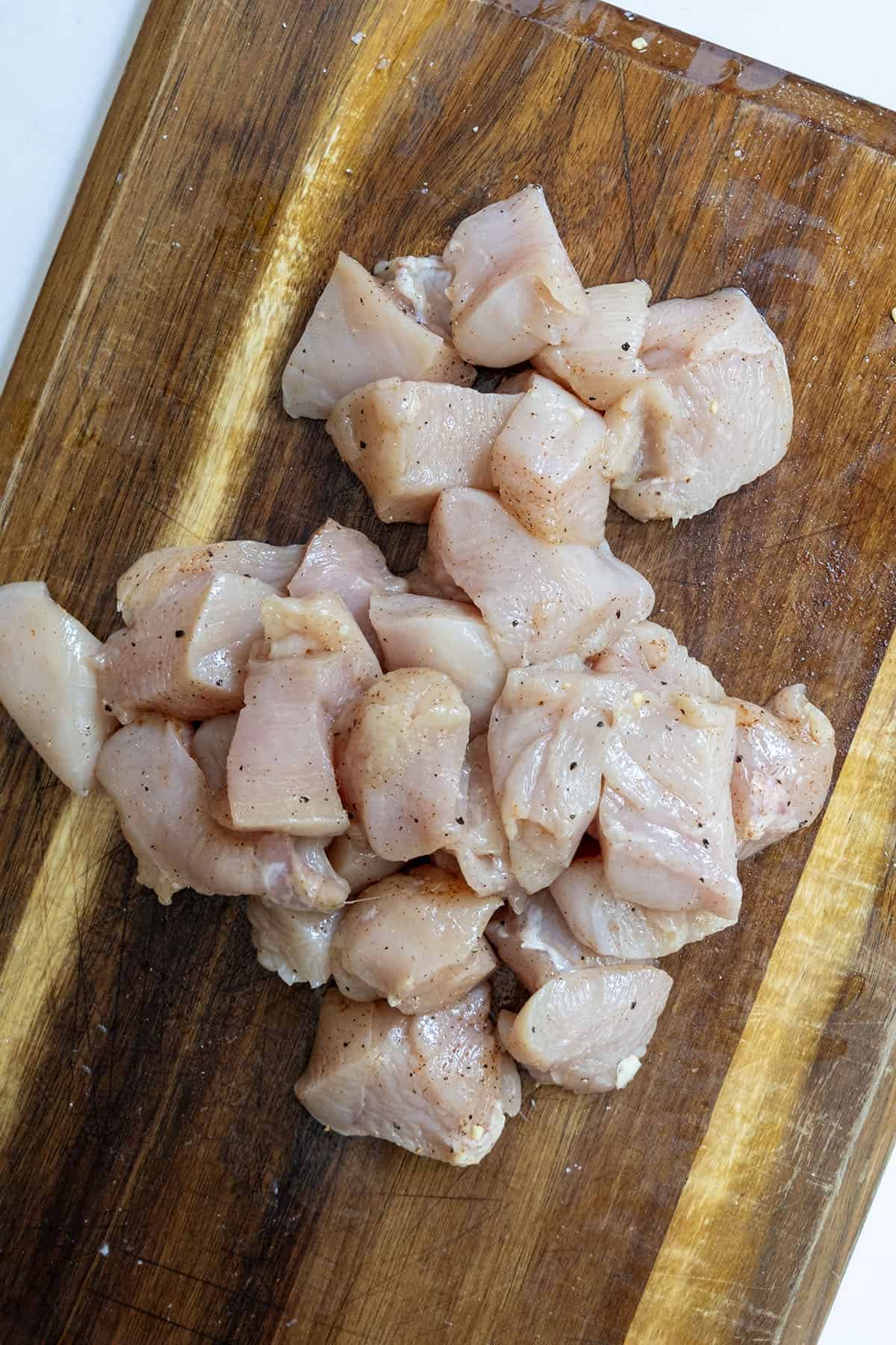 Chicken chopped into ½ inch pieces