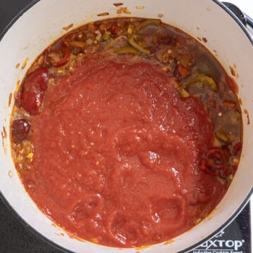 Tomato sauce added